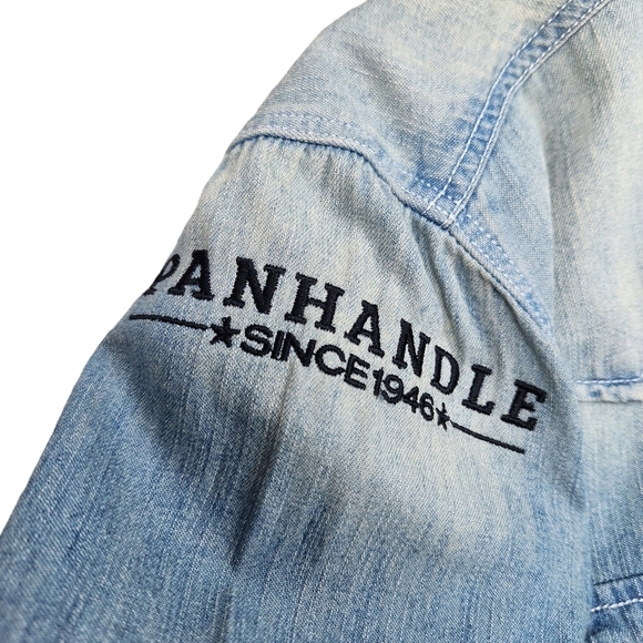 Rock & Roll Cowgirl Panhandle NWT Denim Pearl Snap Western Shirt Women's Medium - Picture 9 of 13